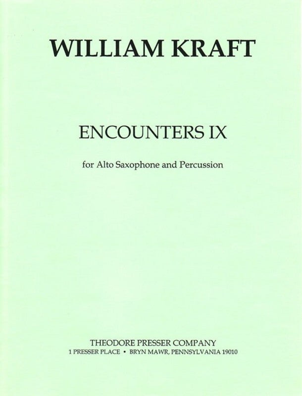 Kraft - Encounters Ix For Alto Sax/Percussion (Softcover Book)