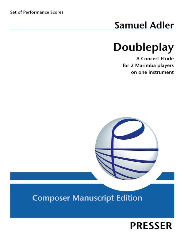 Adler - Doubleplay For 2 Players On 1 Marimba (Pod) Softcover Book (Marimba)