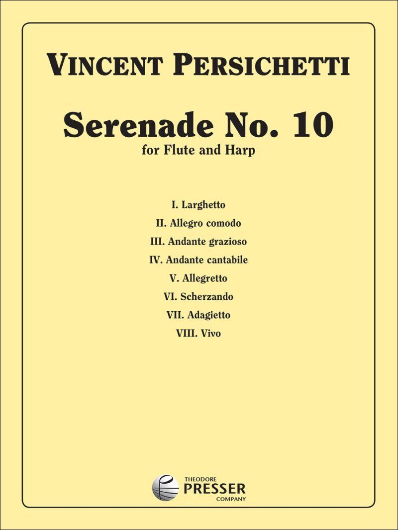 Persichetti Serenade No. 10 for Flute and Harp, 32 Pages, Theodore Presser Company
