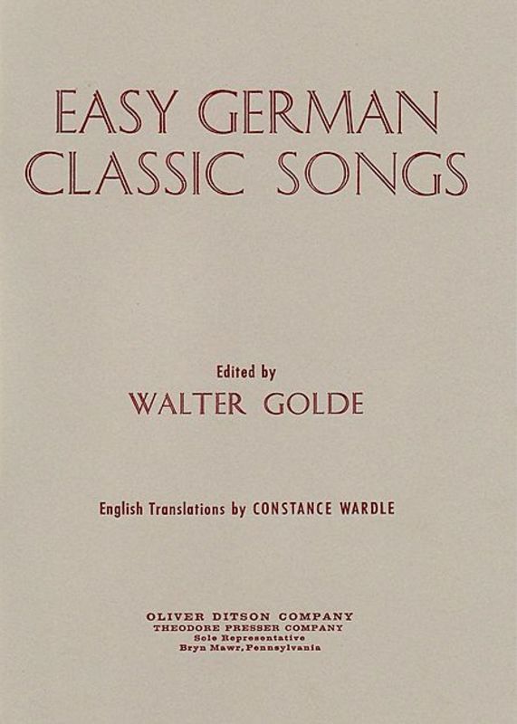 Easy German Classic Songs Ed Golde