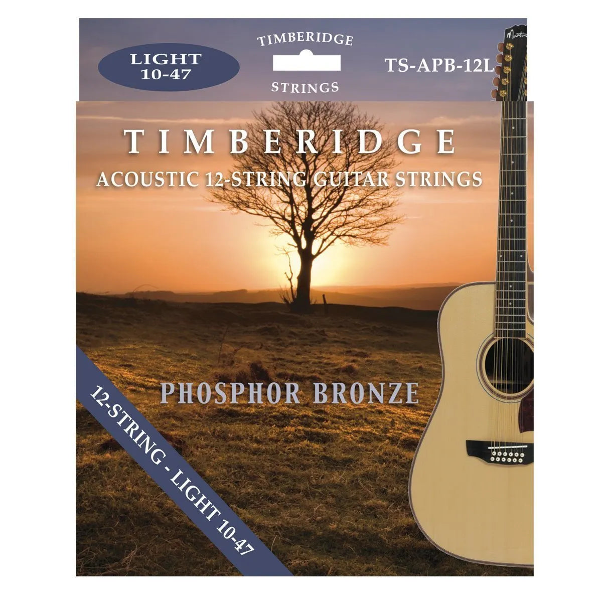 Timberidge Phosphor Bronze 12-String Acoustic Guitar Strings 10-47