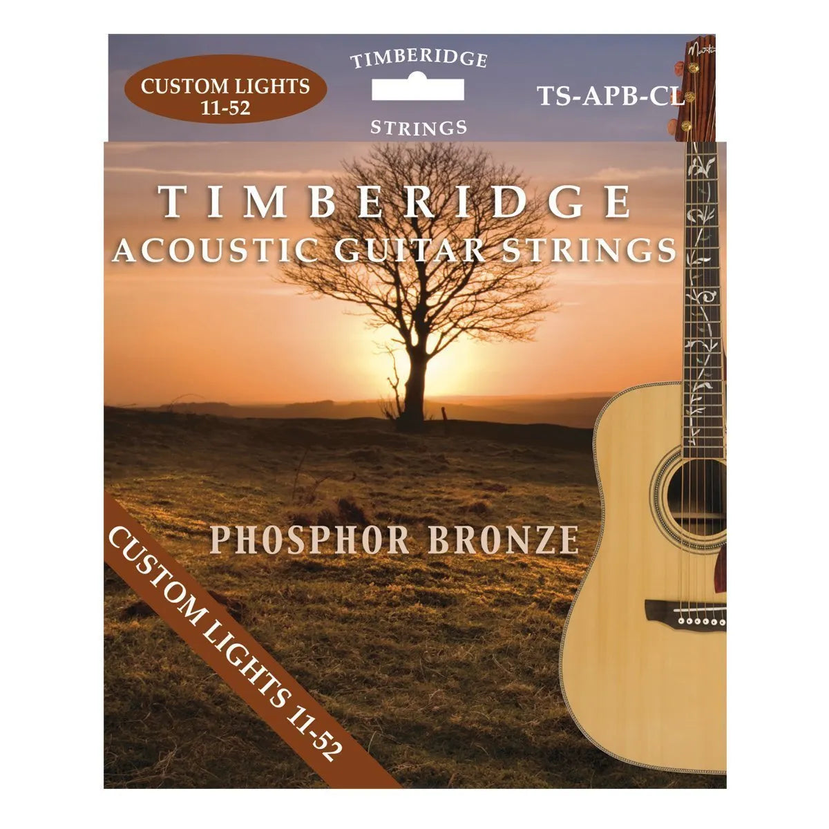 Timberidge Custom Light Phosphor Bronze Acoustic Guitar Strings 11-52