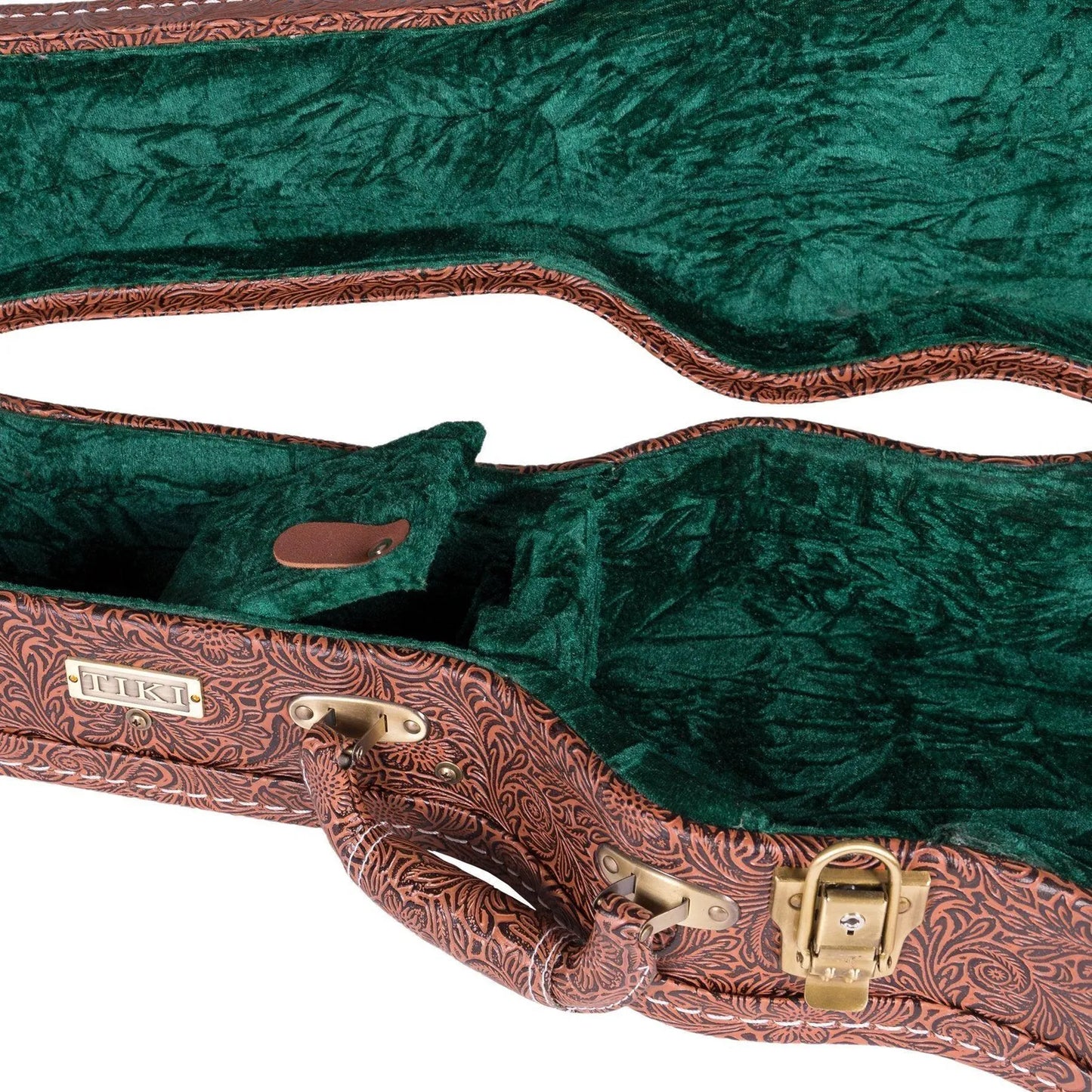 Tiki Deluxe Tenor Ukulele Hard Case - Paisley Brown with Emerald Green Interior — view 6