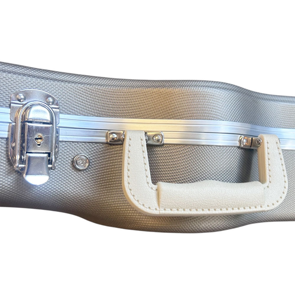 Torque ABS Tenor Ukulele Case with Plush Interior and Storage Compartment, Silver-X Finish — view 4
