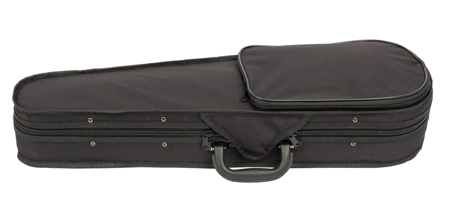 V-Case 1/8 Size Violin Case Moulded Poly Black Nylon Cover