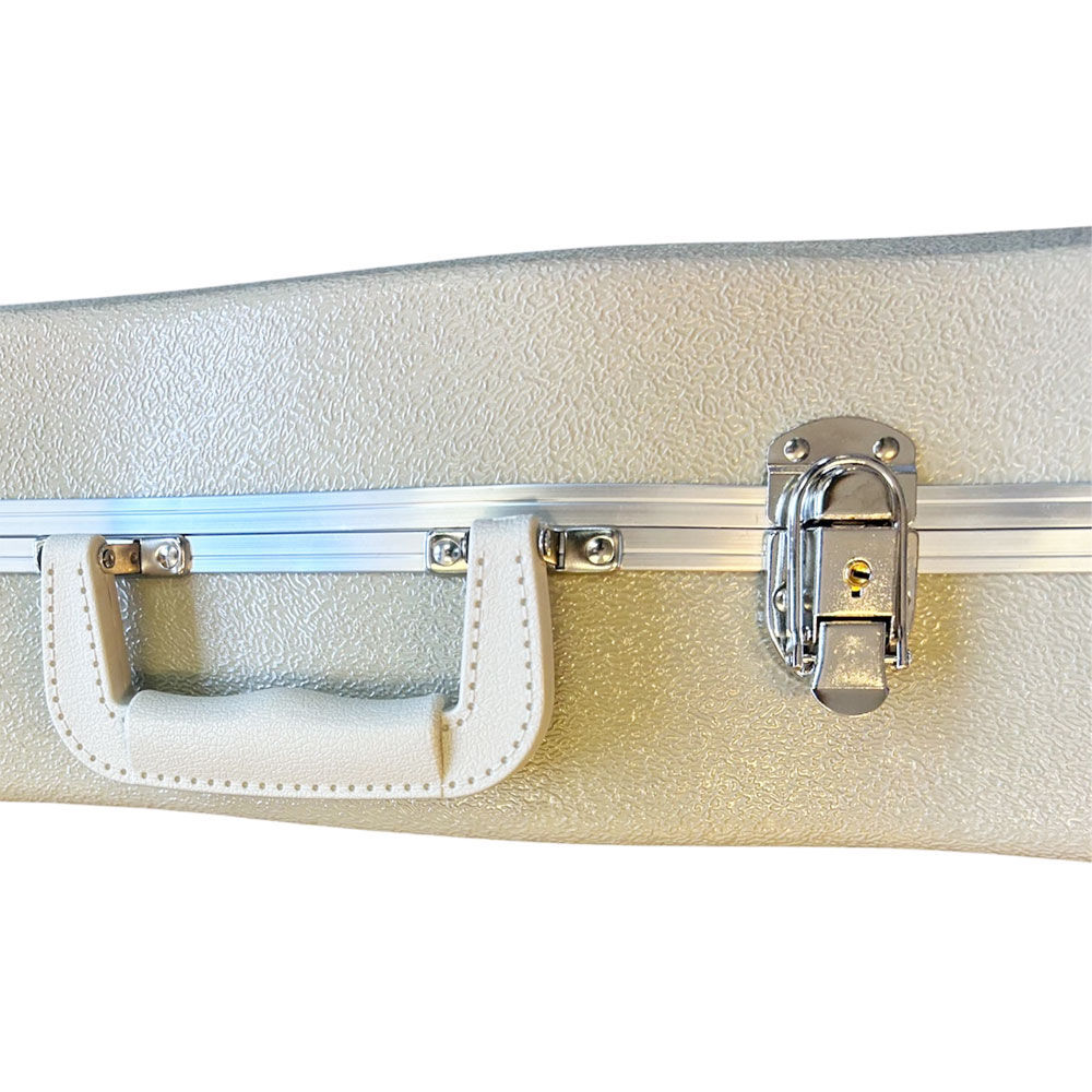 Torque 4/4 Size Violin Case in Ivory Finish with ABS Plastic, EPS Foam Interior, Lockable Latch, and Accessory Storage — view 3
