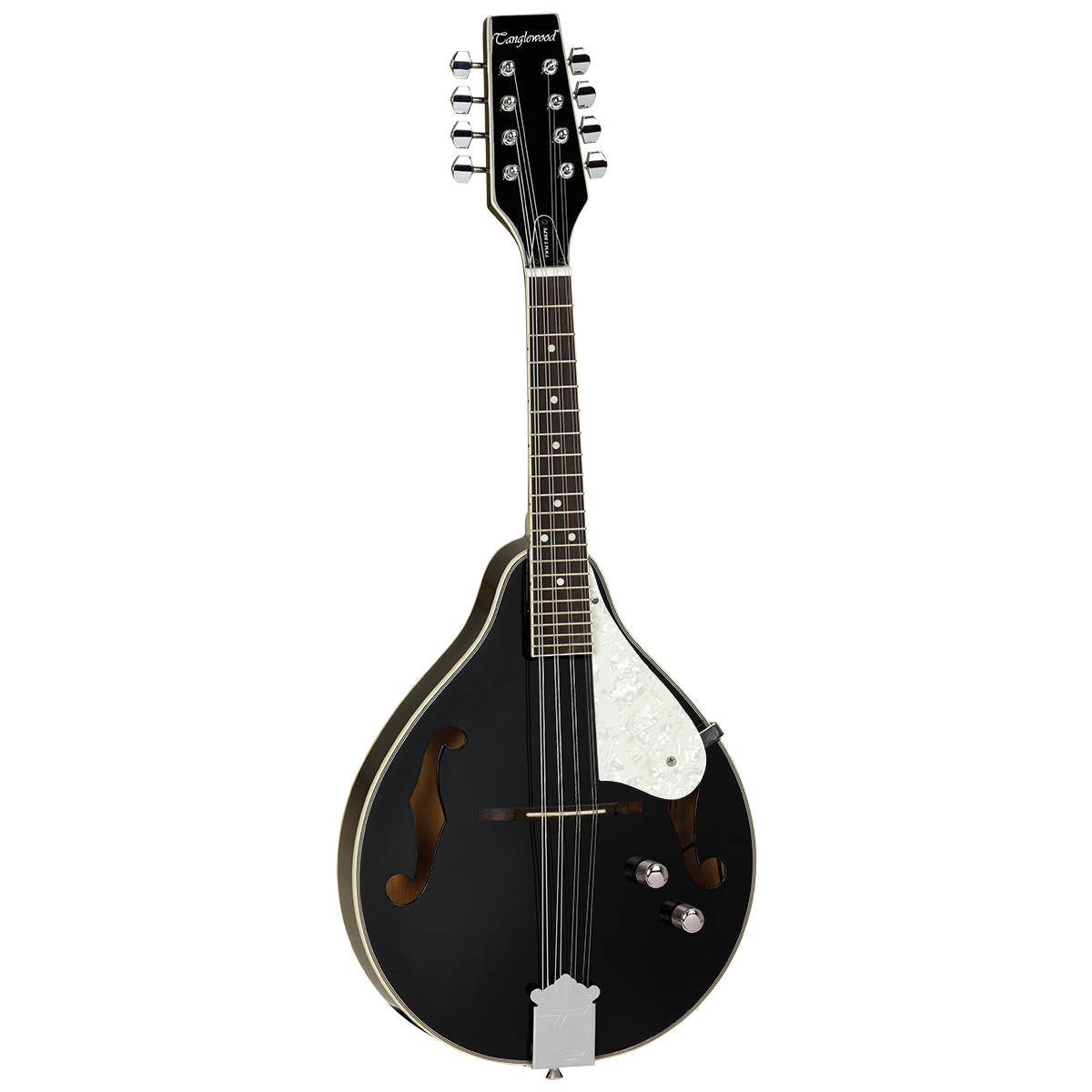 Tanglewood Union Series Mandolin Black with Pickup, Teardrop Shape, Linden Top, Under Saddle Pickup, Model TWMTBKPE