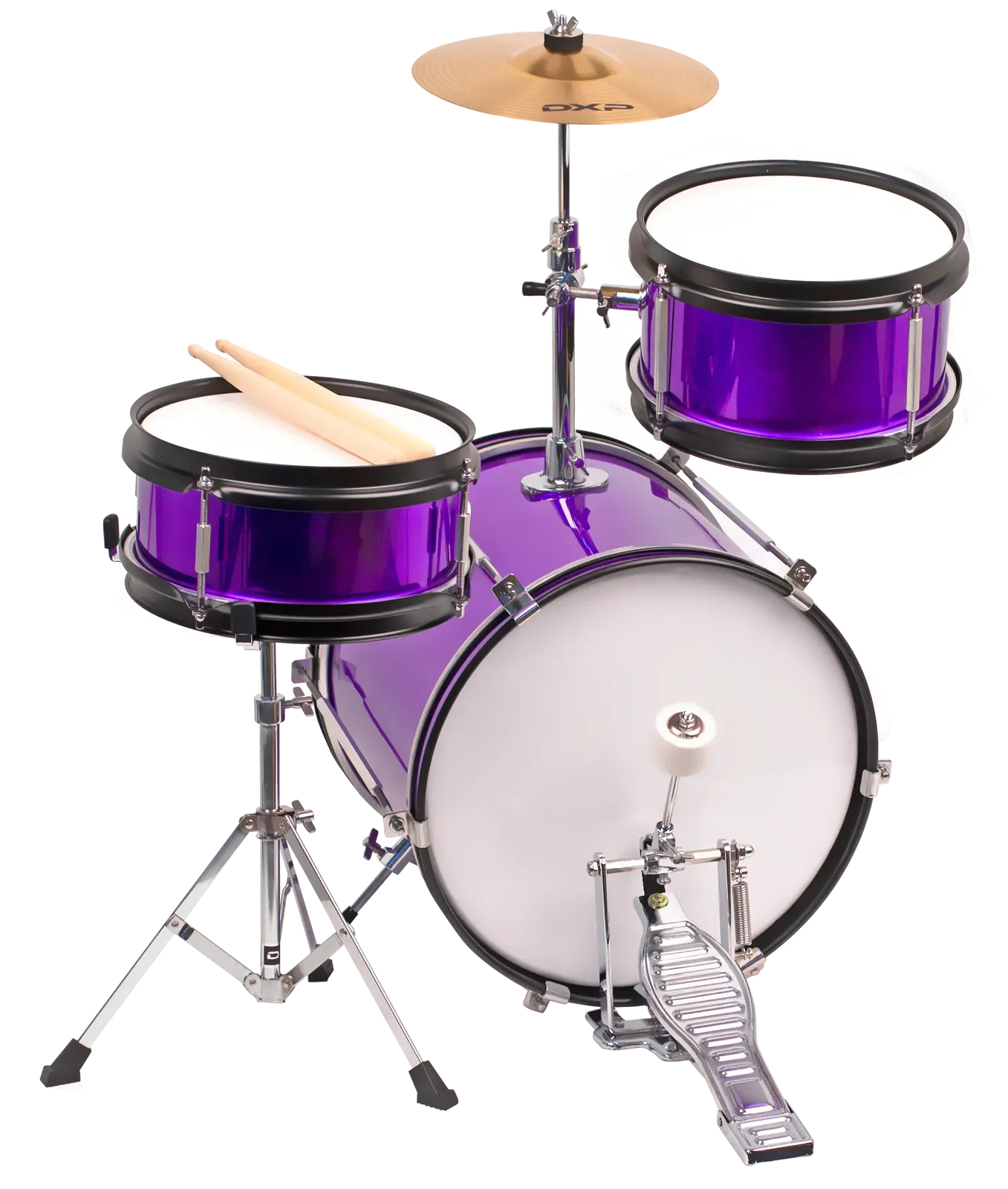 DXP Junior 3 Piece Drum Kit 12 Inch Bass in Metallic Purple