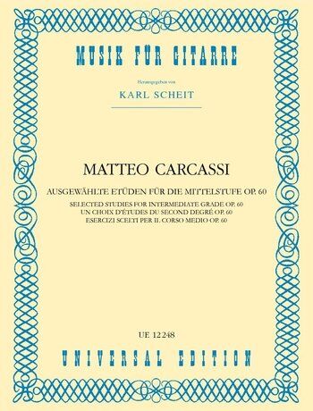 Carcassi Selected Studies Intermediate Grade Op. 60 Guitar