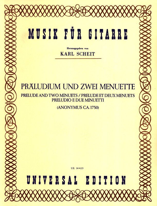Prelude and Two Minuets for Guitar by Universal Edition