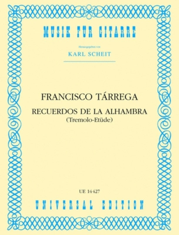 Recuerdos De La Alhambra Arr Scheit Guitar
