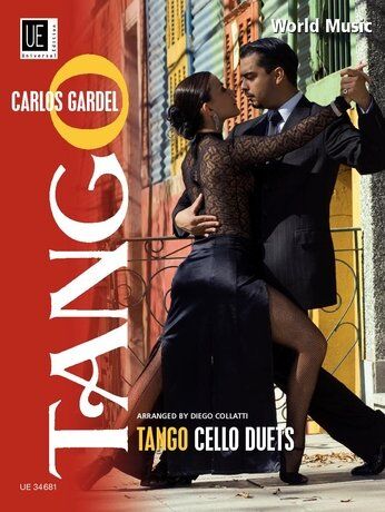 Tango Cello Duets by Carlos Gardel, Arranged by Diego Collatti, Universal Edition, Suitable for Middle-Grade Cellists, 1 Page