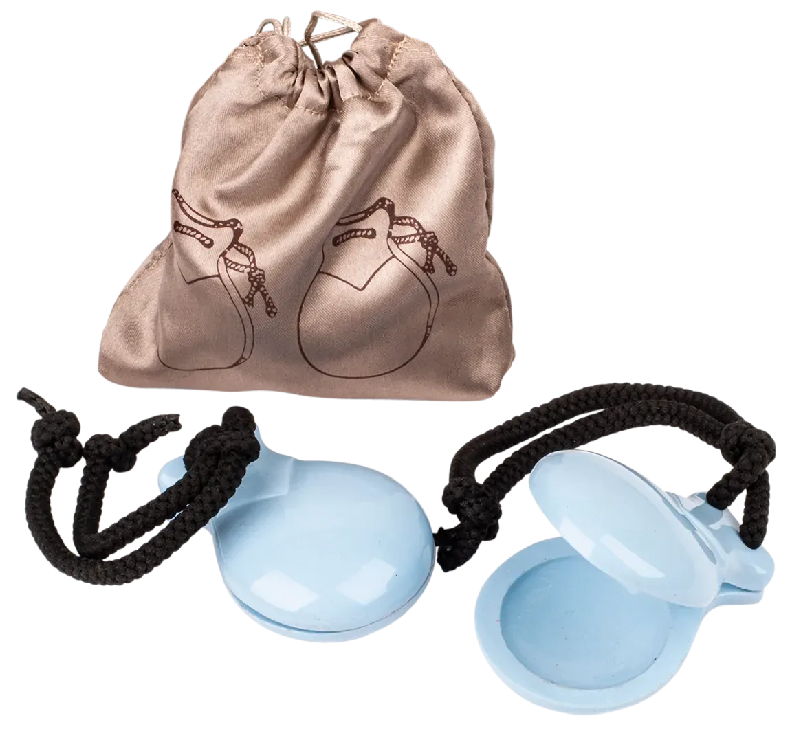 AMS Finger Castanets ABS Light Blue with Pouch — view 2