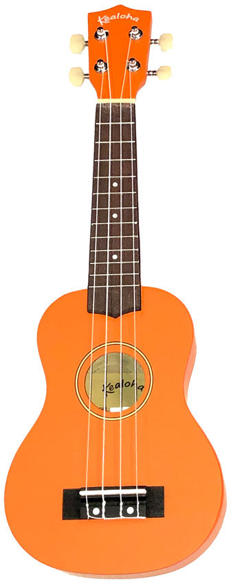 Kealoha Soprano Ukulele in Orange Finish with Free Carry Bag