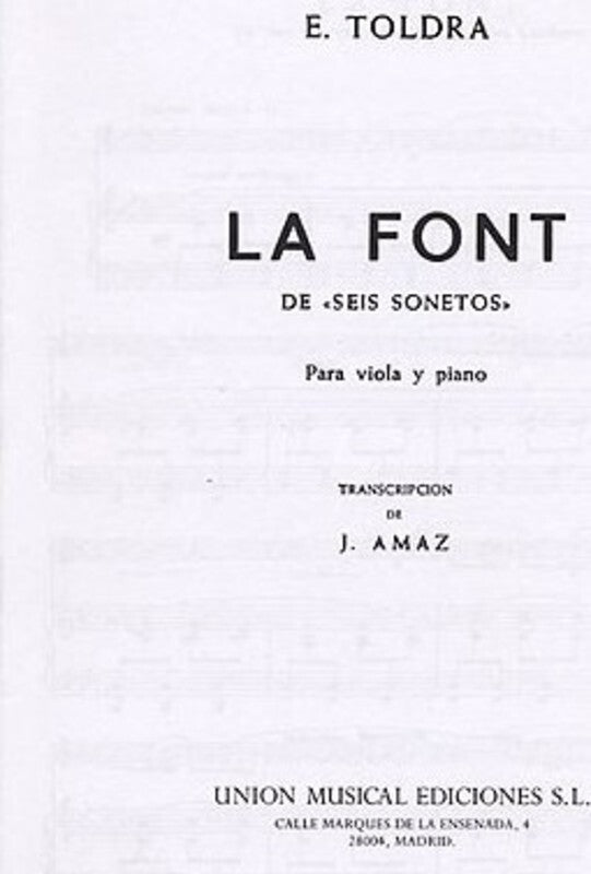 Toldra La Font Viola/Piano