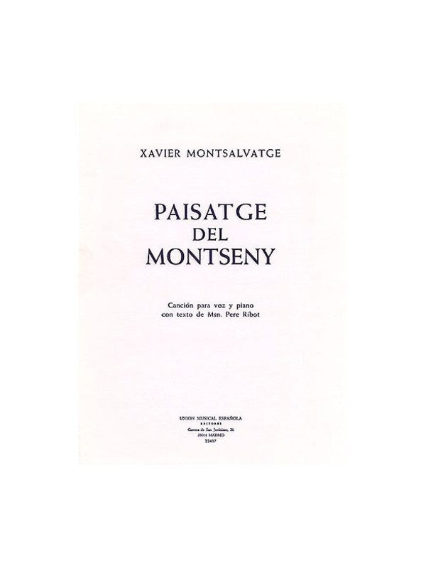 Paisatge Del Montseny Vce/Piano