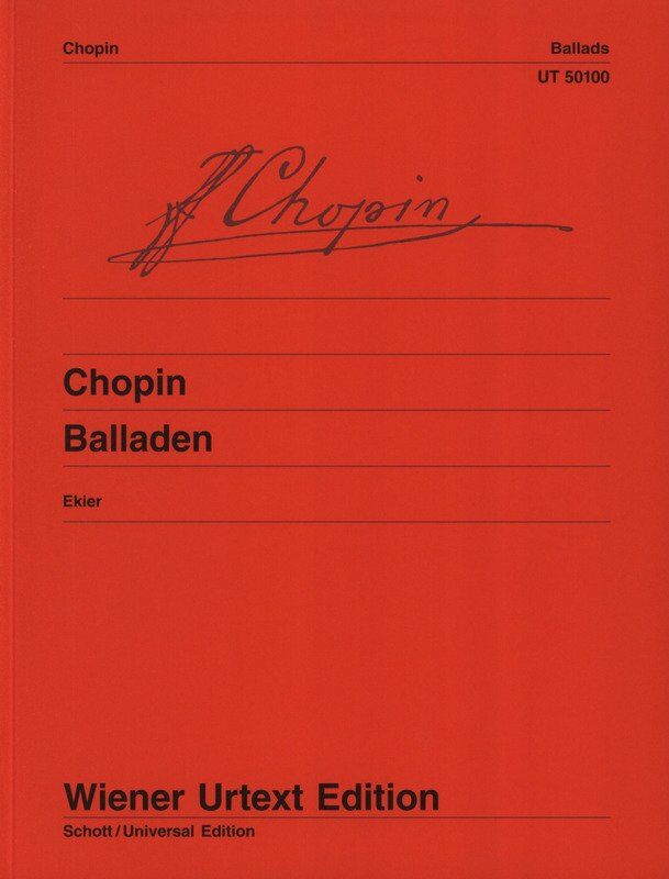 Chopin Ballades Op. 23, 38, 47, 52 Urtext Edition for Piano by Jan Ekier, 88 Pages