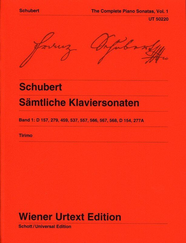 Schubert - Sonatas Vol 1 Piano Urtext Edition by Martino Tirimo, 268 Pages