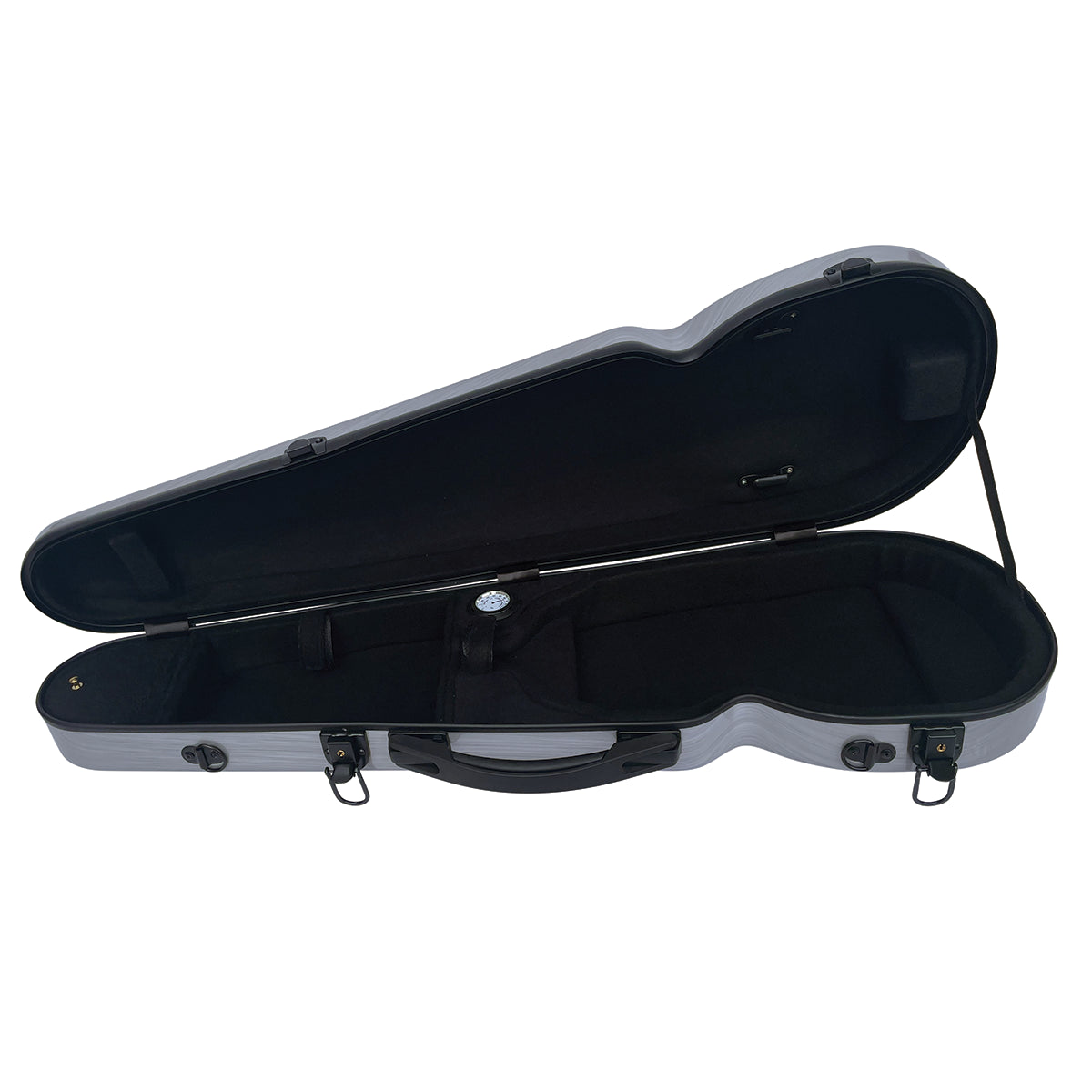 VIVO Shaped Viola Case Brushed Silver 15.5" - 16" with Padded Backpack Straps and Built-in Hygrometer — view 3