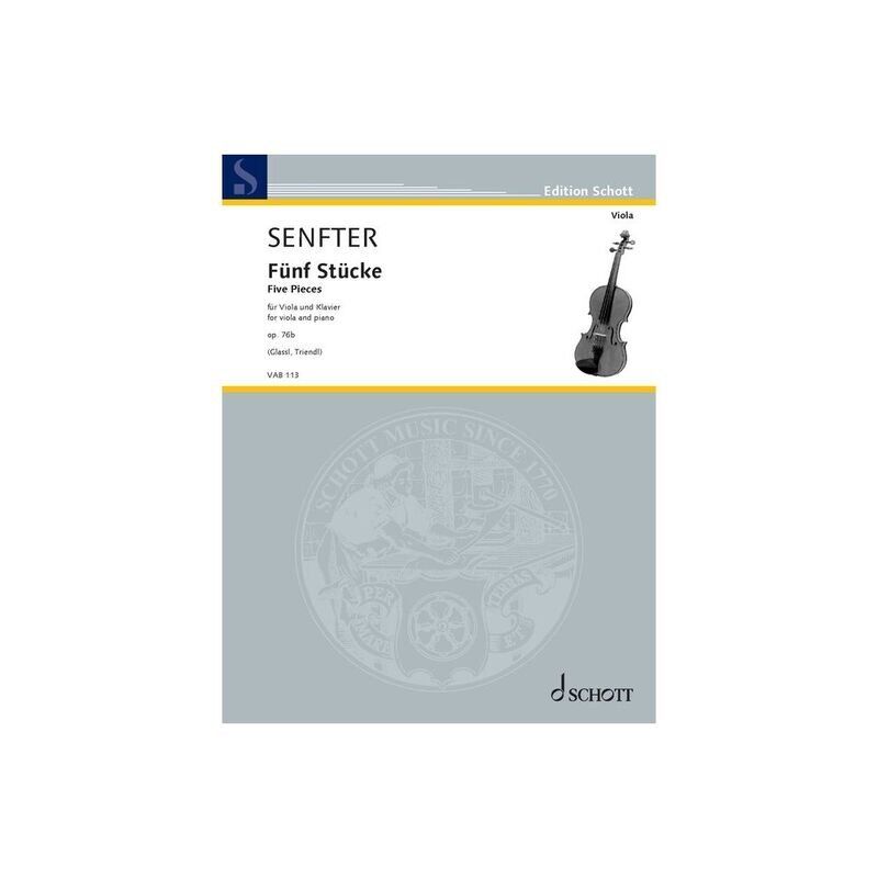 Senfter - Five Pieces Op. 76b for Viola and Piano by Johanna Senfter
