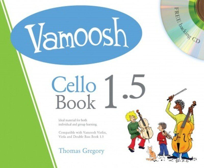 Vamoosh Cello Book 1.5 by Thomas Gregory, 36 Pages, Beginner-Friendly, Compatible with Viola Cello and Double Bass Book 1.5