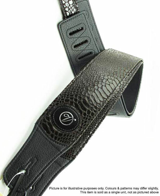Vorson Brown Skin Patterned Guitar Strap with Leather Ends