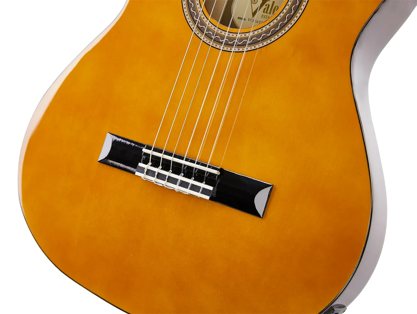 Valencia VC104TCE Thin Body Acoustic-Electric Guitar 4/4 Size Natural Finish — view 4
