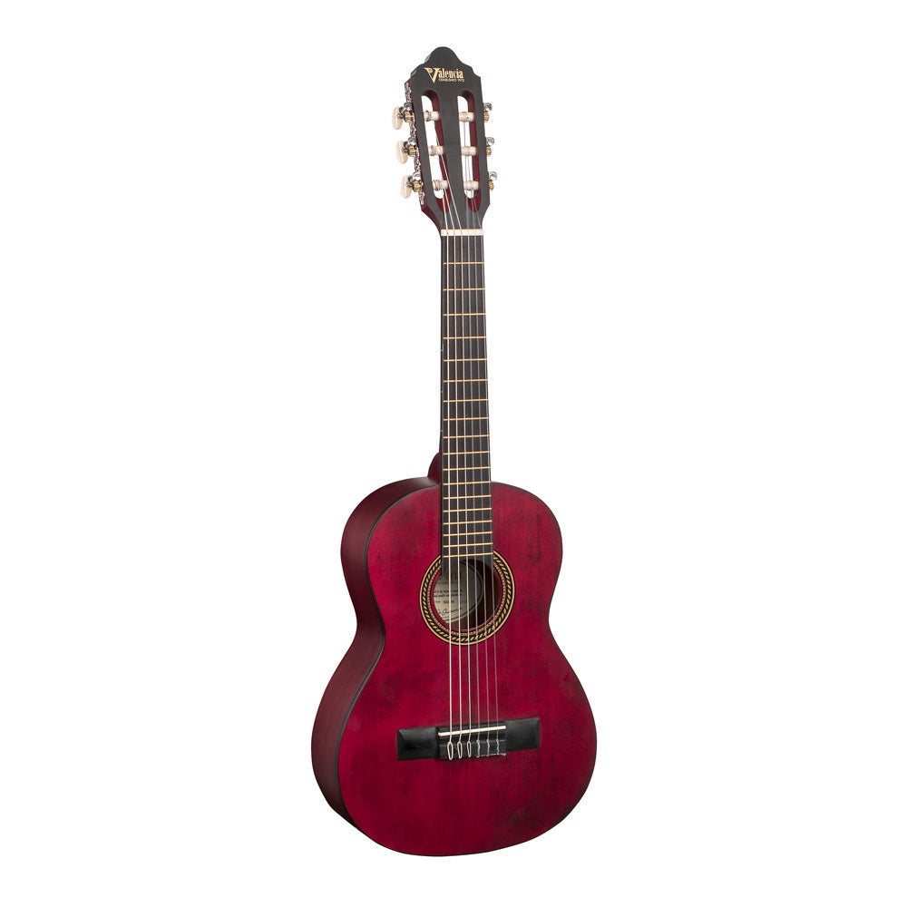 Valencia Series 200 1/4 Size Classical Guitar (Transparent Wine Red)