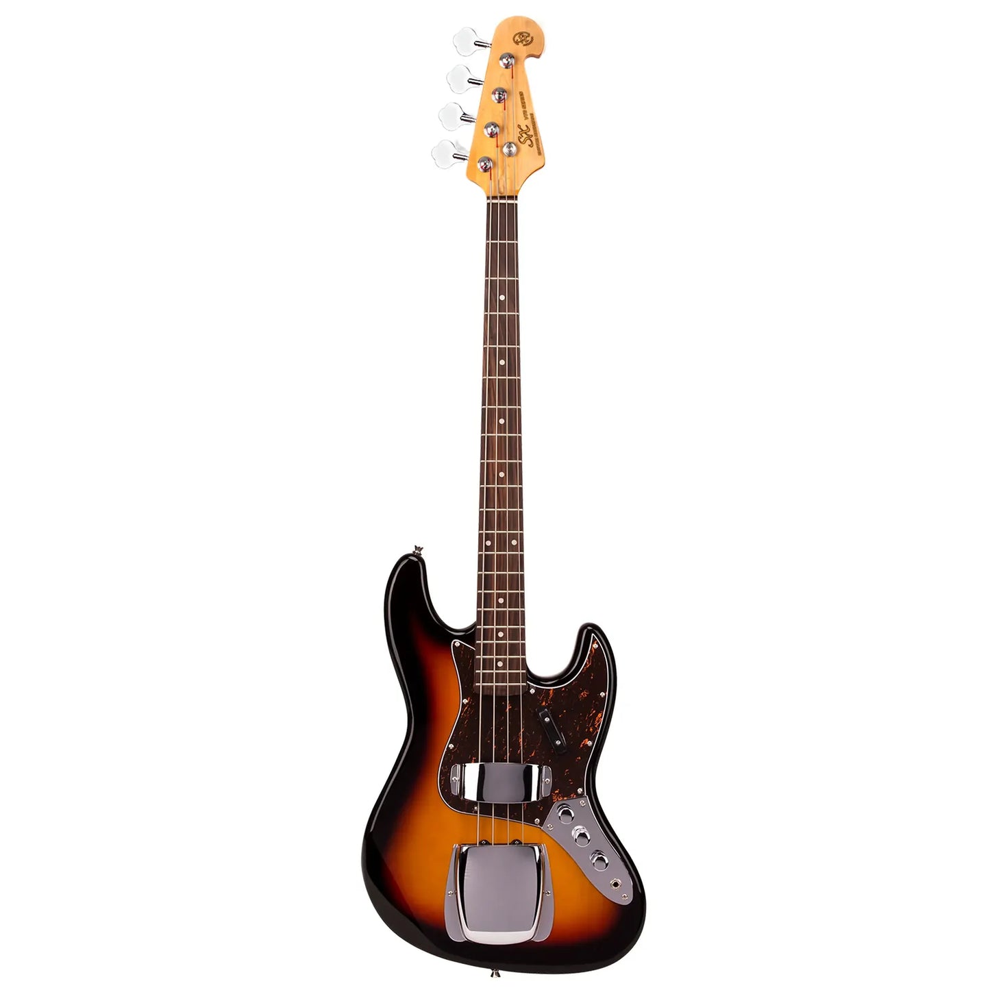 SX J Bass Vintage Style Bass Guitar Tobacco Sunburst — view 2