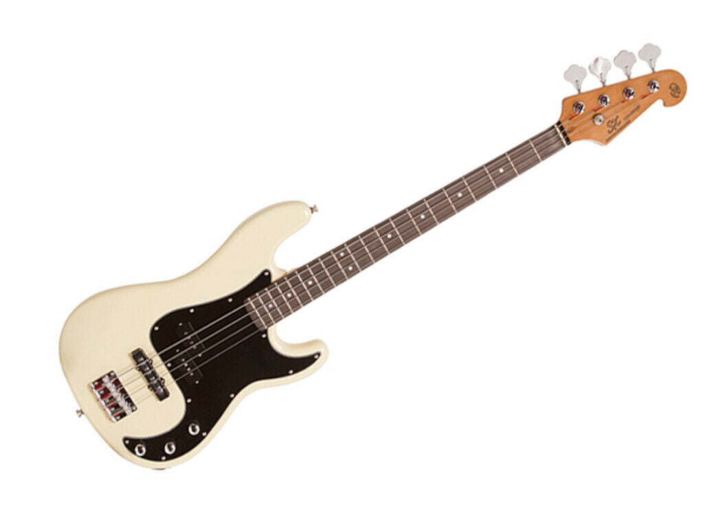 Essex Vintage Style P-J Bass Vintage White Maple Neck Basswood Body