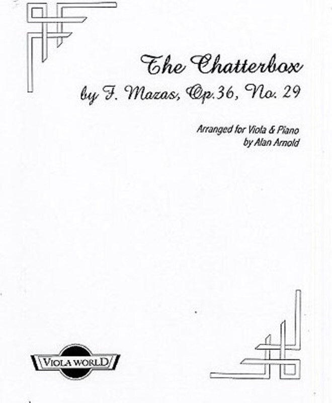 Mazas - Chatterbox Op 36 Viola/Piano (Softcover Book)