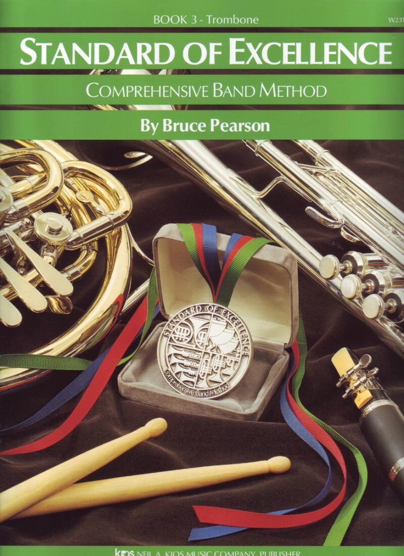 Standard of Excellence Book 3 Trombone by Bruce Pearson, 48 Pages, Intermediate Band Method, Kjos Music Company