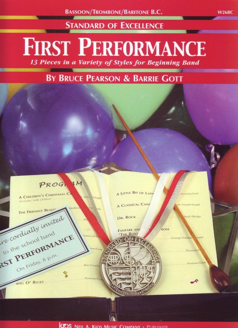 First Performance Baritone/Bassoon/Trombone B.C. Collection by Barrie Gott & Bruce Pearson, 16 Pages, Kjos Music Company