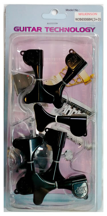 Wilkinson Electric Bass Guitar Sealed Tuning Machines Black 3+3 Configuration 1:17 Gear Ratio 6 Pcs — view 4
