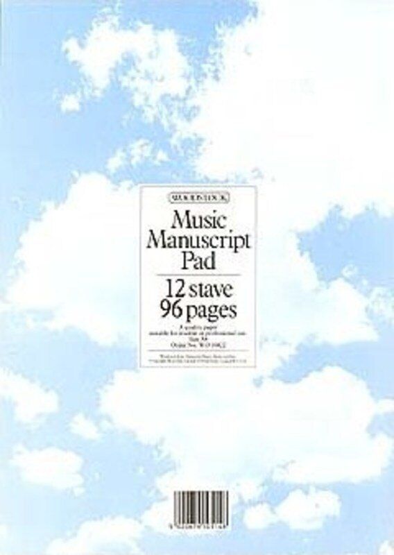 Woodstock Music Manuscript Pad A4, 12 Stave, 96 Pages, Hole Punched