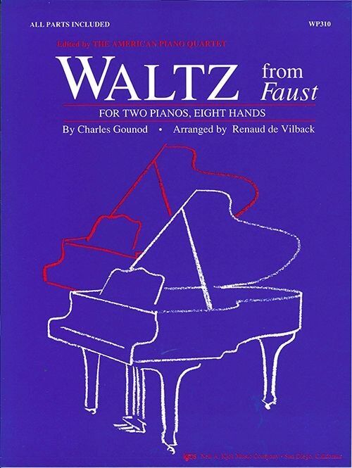 Waltz From Faust for Two Pianos, Eight Hands - Charles Gounod, 40 Pages, Intermediate Level, Neil A. Kjos Music Company