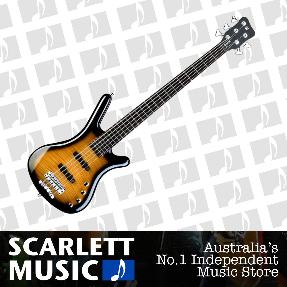 RockBass Corvette Classic 5-String, Almond Sunburst Transparent High Polish, Active — view 2
