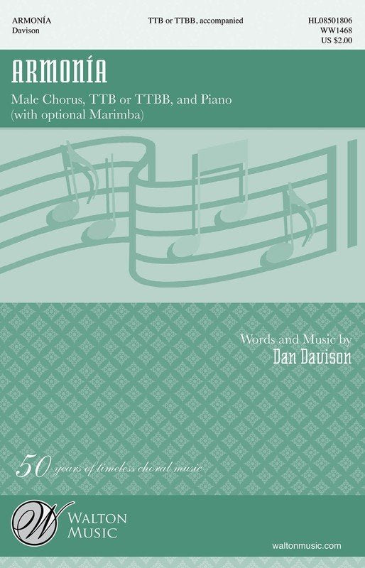Dan Davison: Armonia — TTBB Choral Score (Walton Music)