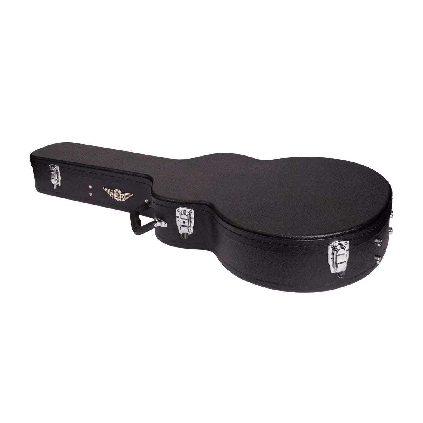 Crossfire 335-Style Electric Guitar Hard Case - Black Vinyl, Plywood, Plush Interior, Accessories Compartment, Lockable Latch — view 6