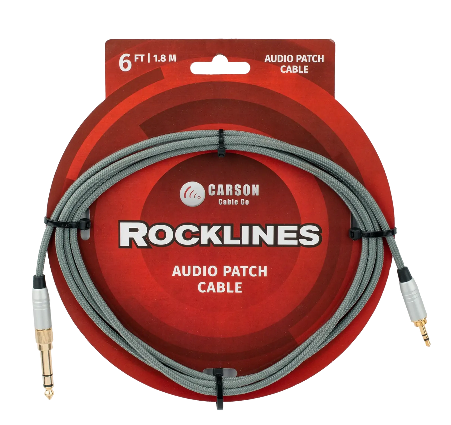 Carson Cable Co Carson Rocklines 3.5mm to 6.3mm Stereo Audio Patch Cable - 6ft