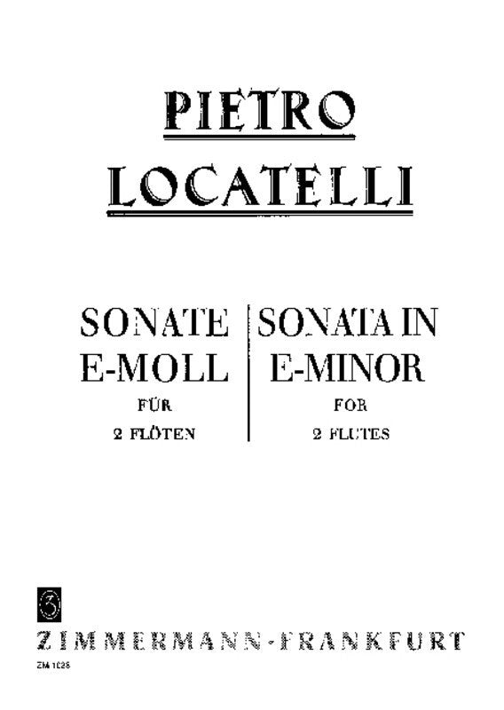 Locatelli - Sonata E Minor For 2 Flutes (Softcover Book)