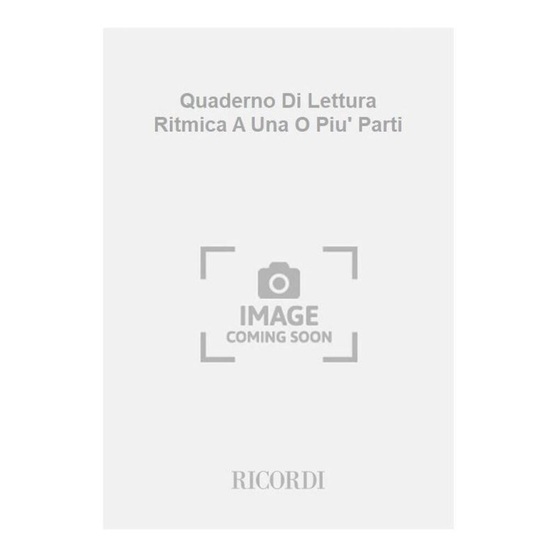Quaderno Di Lettura Ritmica A Una O Piu Parti Book