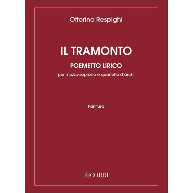 Il Tramonto Poemetto Lirico Per Book