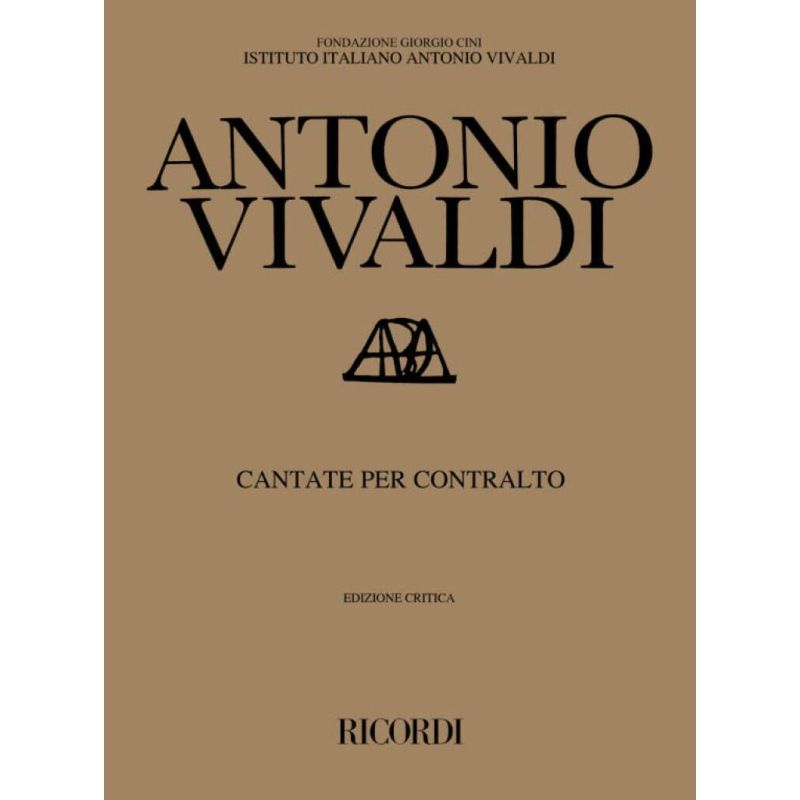 Cantate Per Contralto Critical Edition Book