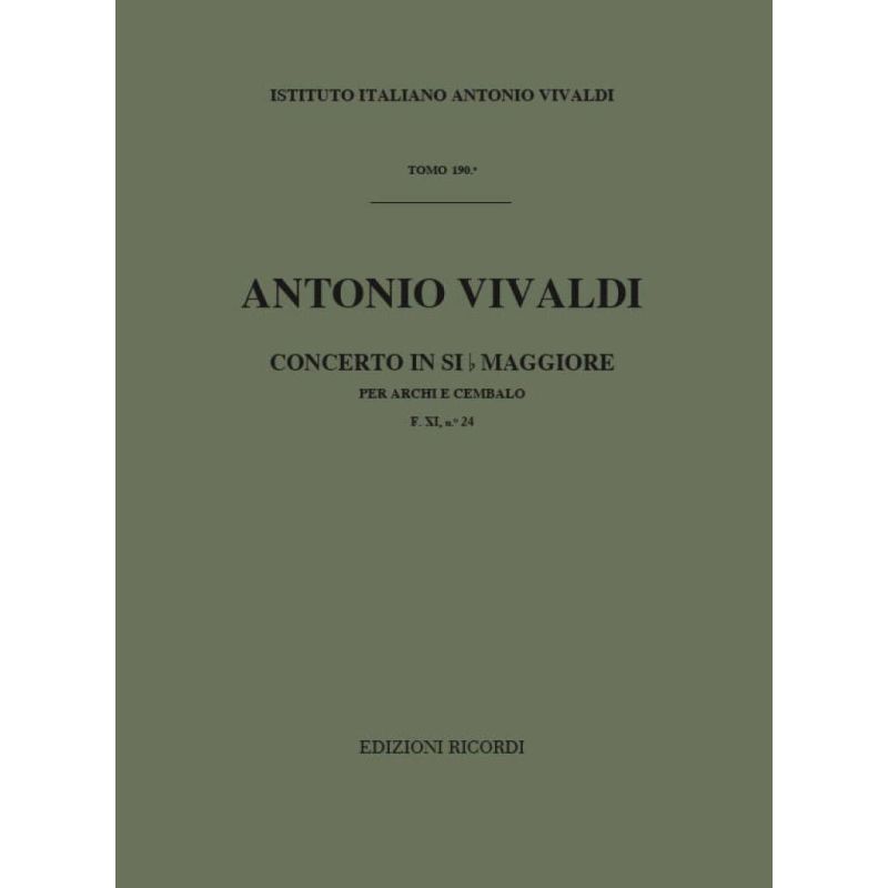 Concerto Per Archi E Bc In Si Bem Rv 167 Book