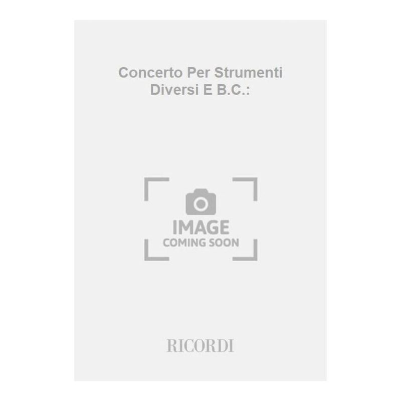 Concerto Per Strum Diversi E Bc In S Book