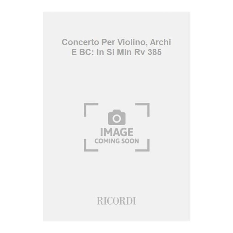 Concerto Per Vl Archi E Bc In Si Min Book