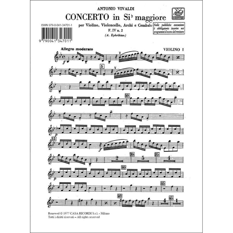 Concerto Per Vl E Vc Solisti Archi E Book