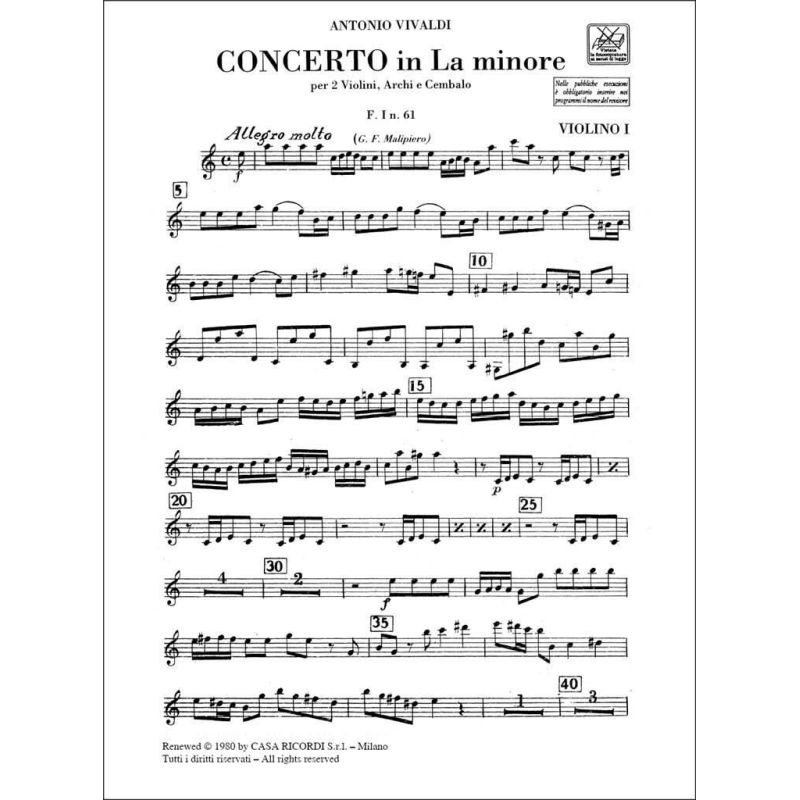 Concerto Per Vl Archi E Bc Per 2 Vl Book