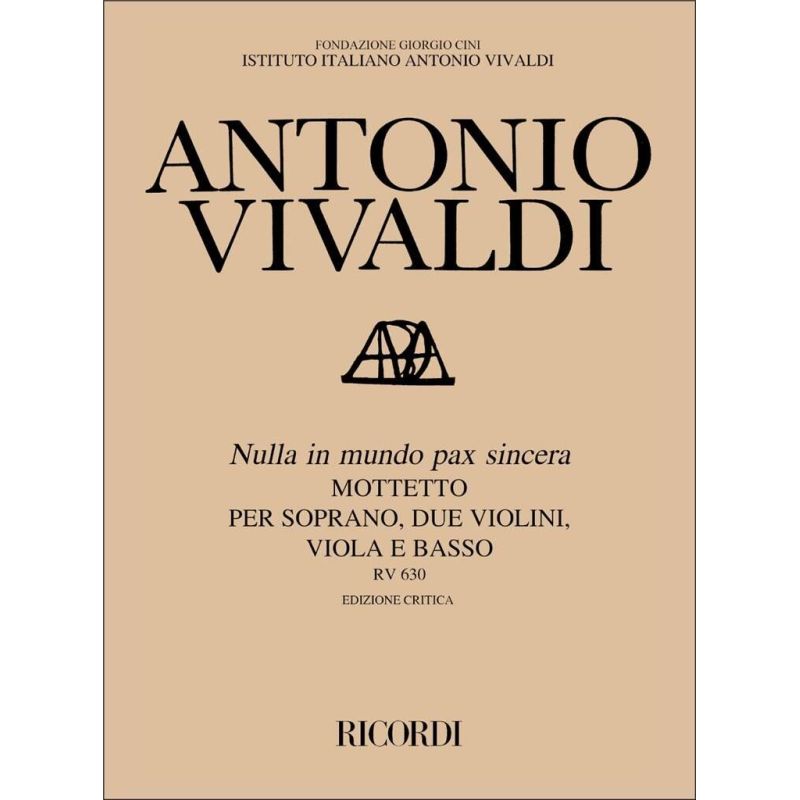 Nulla In Mundo Pax Sincera Motte (Score) Book